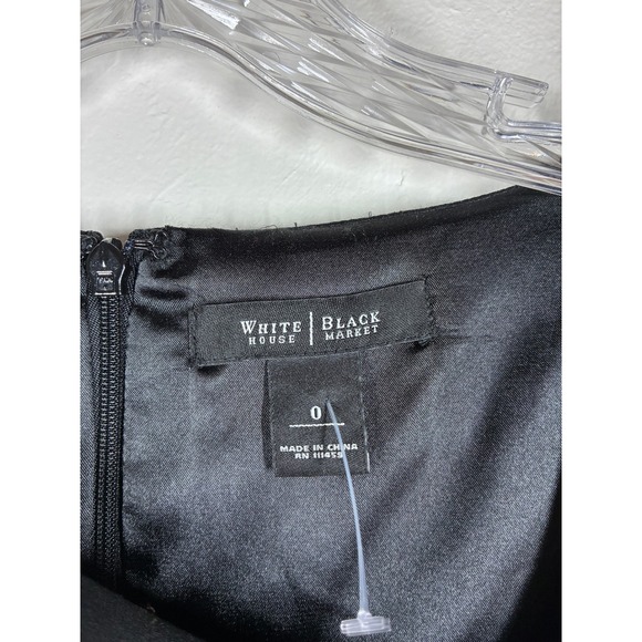 White House Black Market Black Cap Sleeve Sheath Dress Size 0 - Picture 5 of 13